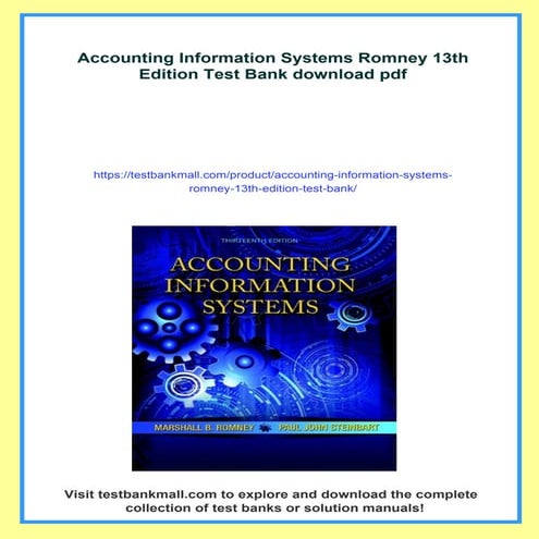 Accounting Information Systems Romney 13th Edition Test Bank | PDF