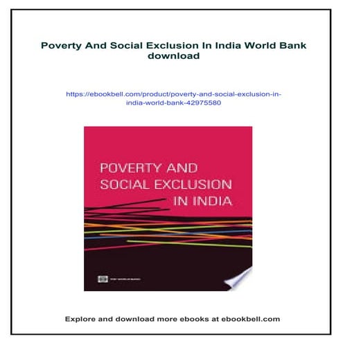 Poverty And Social Exclusion In India World Bank | PDF