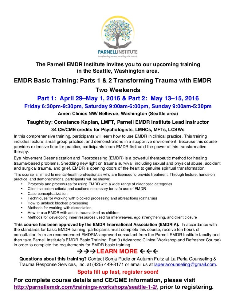 Seattle EMDR Training Flyer