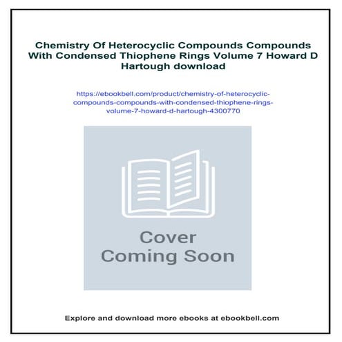 Chemistry Of Heterocyclic Compounds Compounds With Condensed Thiophene Rings ...