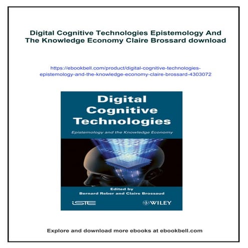 Digital Cognitive Technologies Epistemology And The Knowledge Economy Claire ...