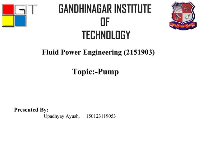 presentation on  hydraulic pump