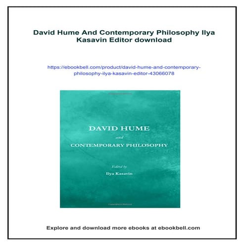David Hume And Contemporary Philosophy Ilya Kasavin Editor | PDF