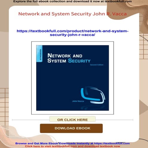 Network and System Security John R. Vacca | PDF