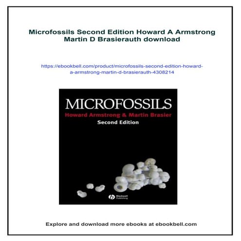 Microfossils Second Edition Howard A Armstrong Martin D Brasierauth