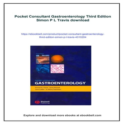 Pocket Consultant Gastroenterology Third Edition Simon P L Travis | PDF