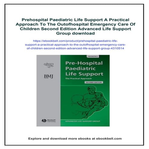Prehospital Paediatric Life Support A Practical Approach To The Outofhospital...
