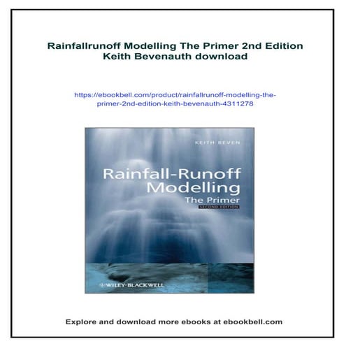 Rainfallrunoff Modelling The Primer 2nd Edition Keith Bevenauth
