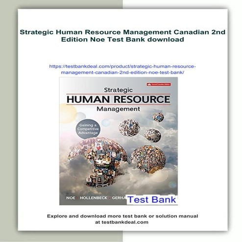 Strategic Human Resource Management Canadian 2nd Edition Noe Test Bank