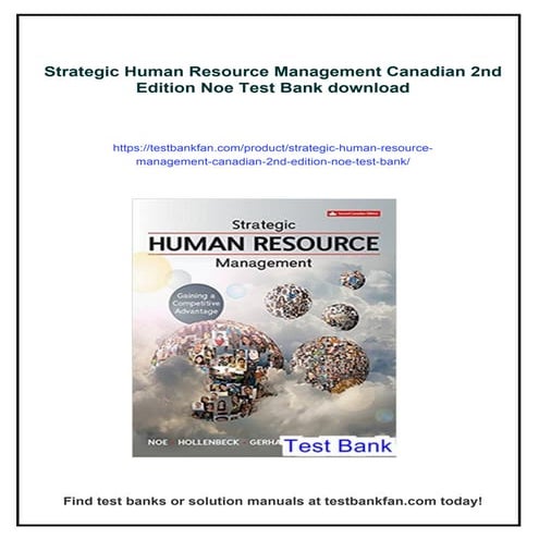 Strategic Human Resource Management Canadian 2nd Edition Noe Test Bank