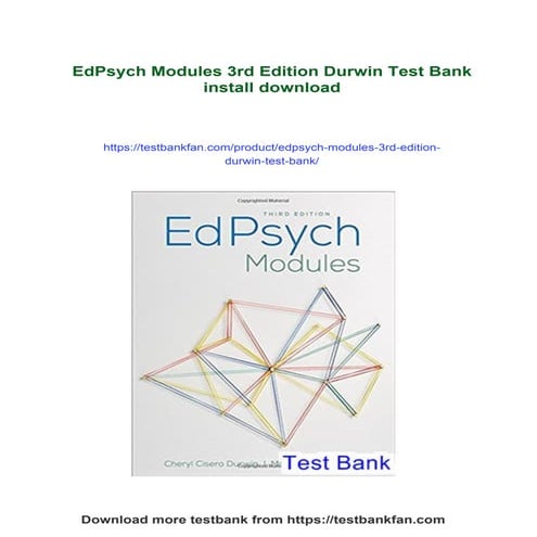 EdPsych Modules 3rd Edition Durwin Test Bank | PDF