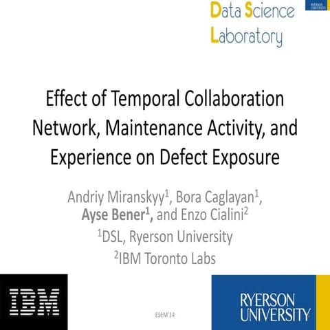 Effect of Temporal Collaboration Network, Maintenance Activity, and Experienc...
