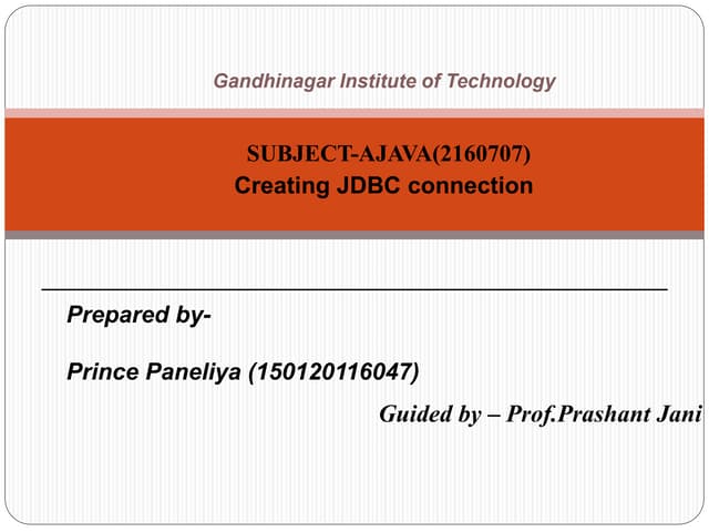 creating JDBC connection