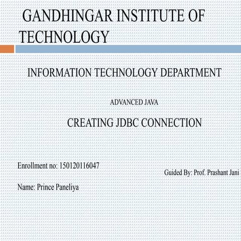creating jdbc connection