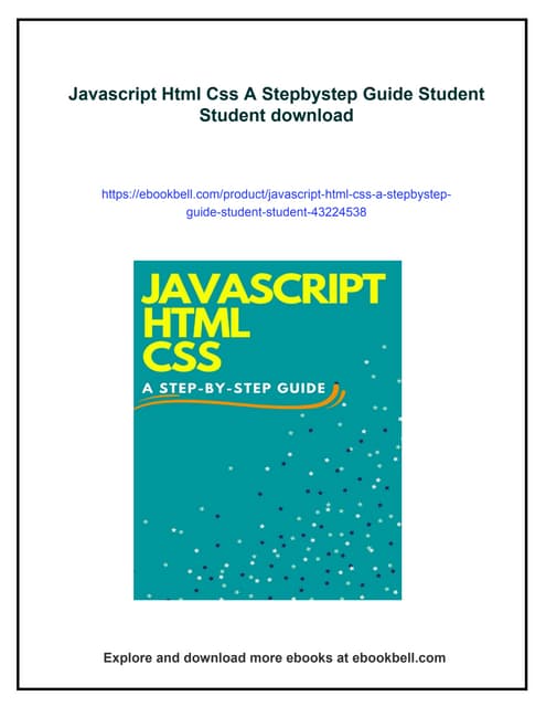 Javascript Html Css A Stepbystep Guide Student Student