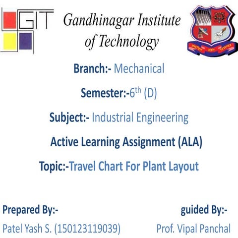travel chart for plant layout