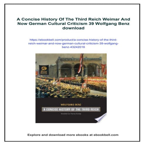 A Concise History Of The Third Reich Weimar And Now German Cultural ...
