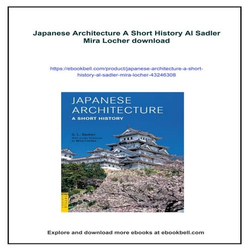 Japanese Architecture A Short History Al Sadler Mira Locher