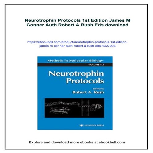 Neurotrophin Protocols 1st Edition James M Conner Auth Robert A Rush ...