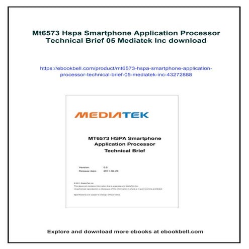 Mt6573 Hspa Smartphone Application Processor Technical Brief 05 ...