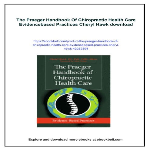 The Praeger Handbook Of Chiropractic Health Care Evidencebased ...