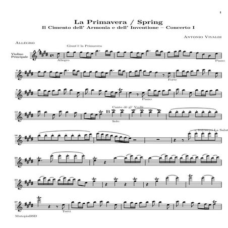Violino partitura - vivaldi - as quatro estações - primavera (four ...