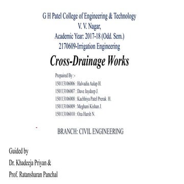 2170609 irrigation engineering cross drainage works