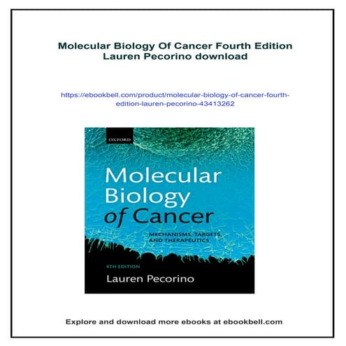 Molecular Biology Of Cancer Fourth Edition Lauren Pecorino | PDF