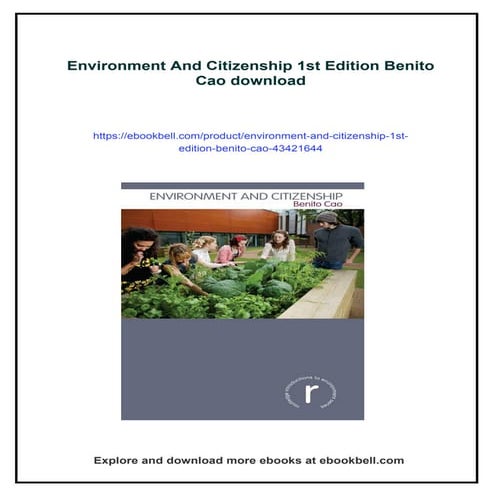 Environment And Citizenship 1st Edition Benito Cao | PDF
