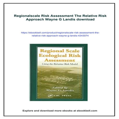 Regionalscale Risk Assessment The Relative Risk Approach Wayne G Landis ...