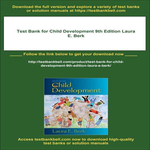 Test Bank for Child Development 9th Edition Laura E. Berk