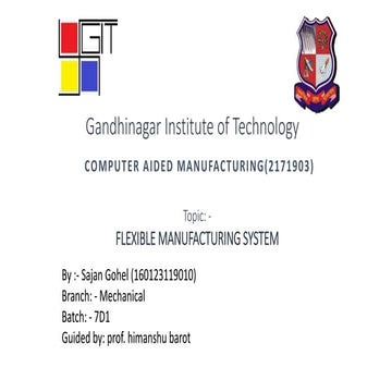 Flexible manufacturing system - Computer aided manufacturing