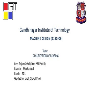 Classification of Bearing - Machine Design