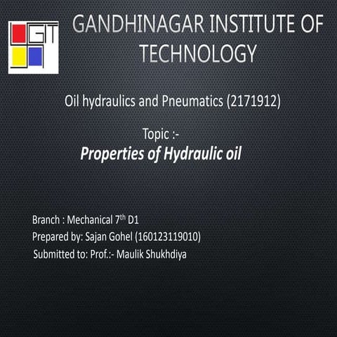 Properties of Hydraulic oil - oil hydraulic and pneumatic