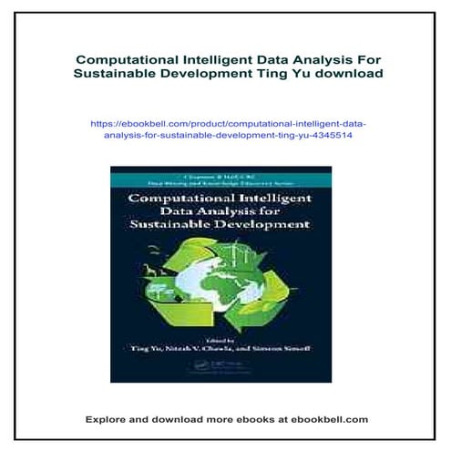 Computational Intelligent Data Analysis For Sustainable Development Ting Yu