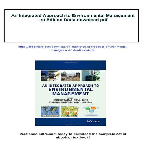 An Integrated Approach to Environmental Management 1st Edition Datta | PDF
