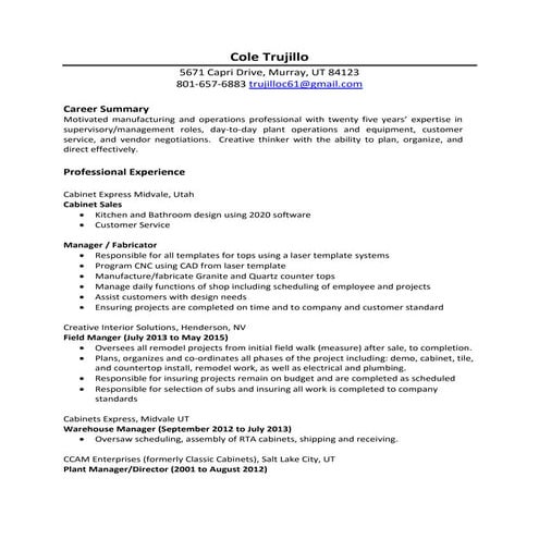 Cole Trujillo Resume_2015 | PDF