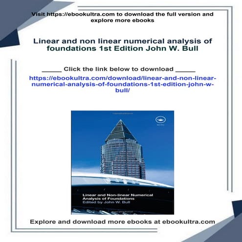 Linear and non linear numerical analysis of foundations 1st Edition ...