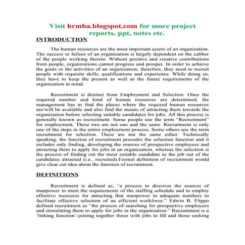 21791869 recruitment-selection-process-project-report