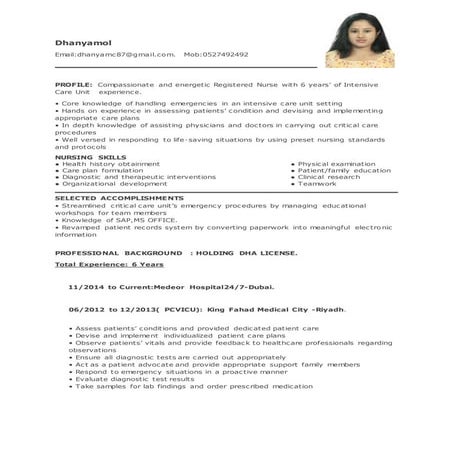 CV# RN [DHA]1 | PDF