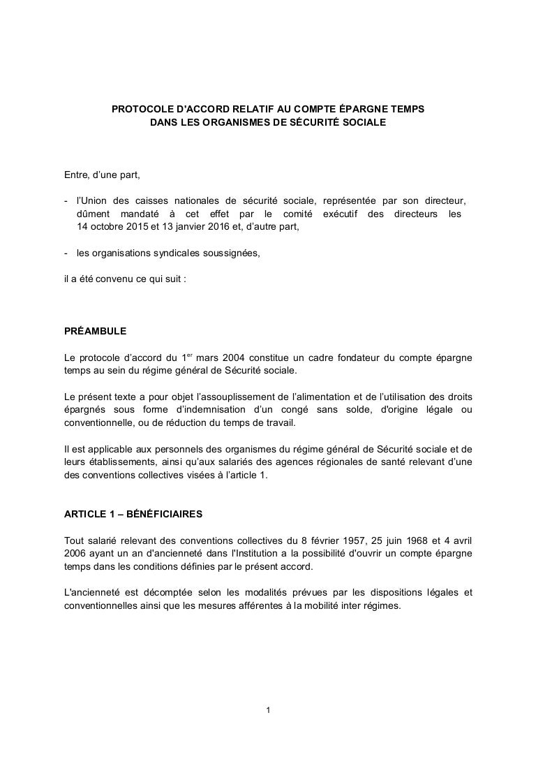 Idcc 2793 Protocole D Accord Du 8 Mars 2016