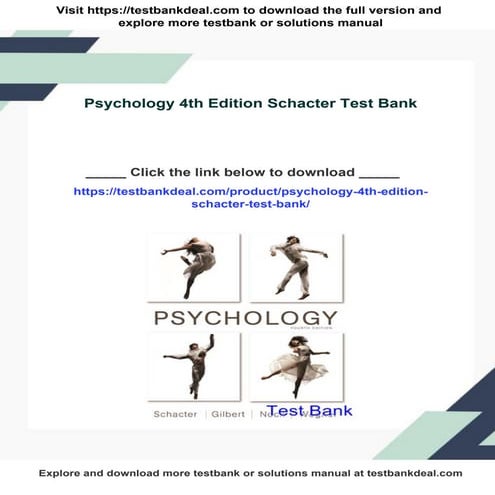 Psychology 4th Edition Schacter Test Bank | PDF