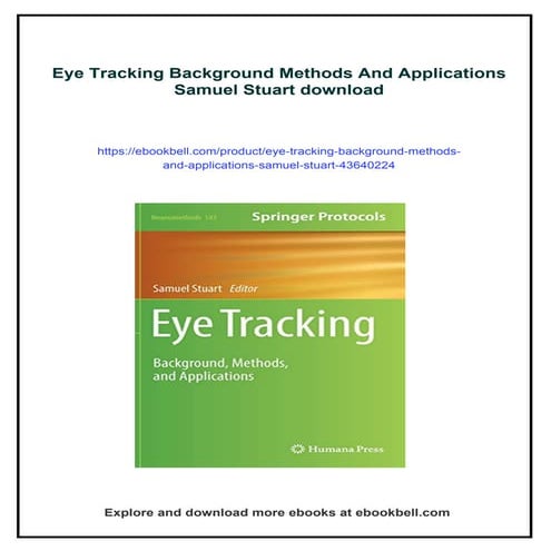 Eye Tracking Background Methods And Applications Samuel Stuart | PDF