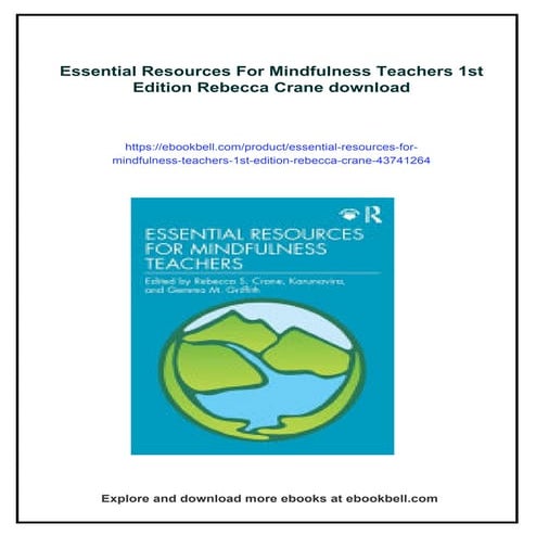 Essential Resources For Mindfulness Teachers 1st Edition Rebecca Crane