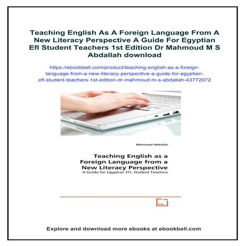 Teaching English As A Foreign Language From A New Literacy Perspective A Guid...