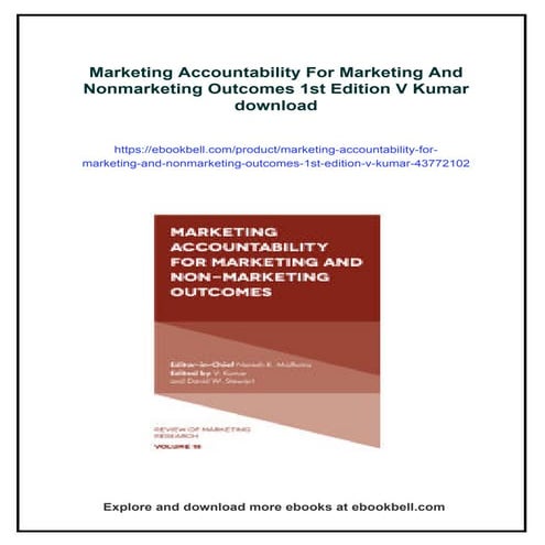 Marketing Accountability For Marketing And Nonmarketing Outcomes 1st Edition ...