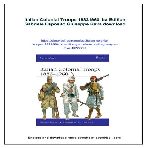 Italian Colonial Troops 18821960 1st Edition Gabriele Esposito Giuseppe Rava