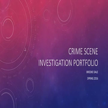 Tools used in crime scene investigations | PDF