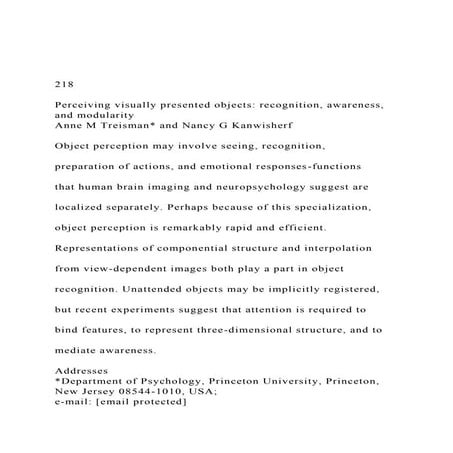 218 Perceiving visually presented objects recognition, aw.docx
