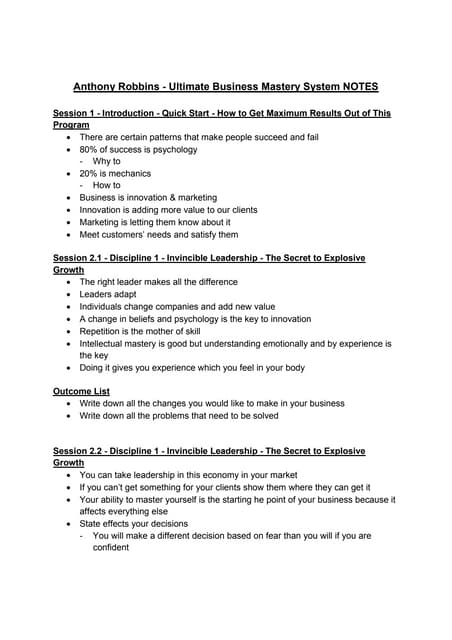 219059332 anthony-robbins-ultimate-business-mastery-system-notes